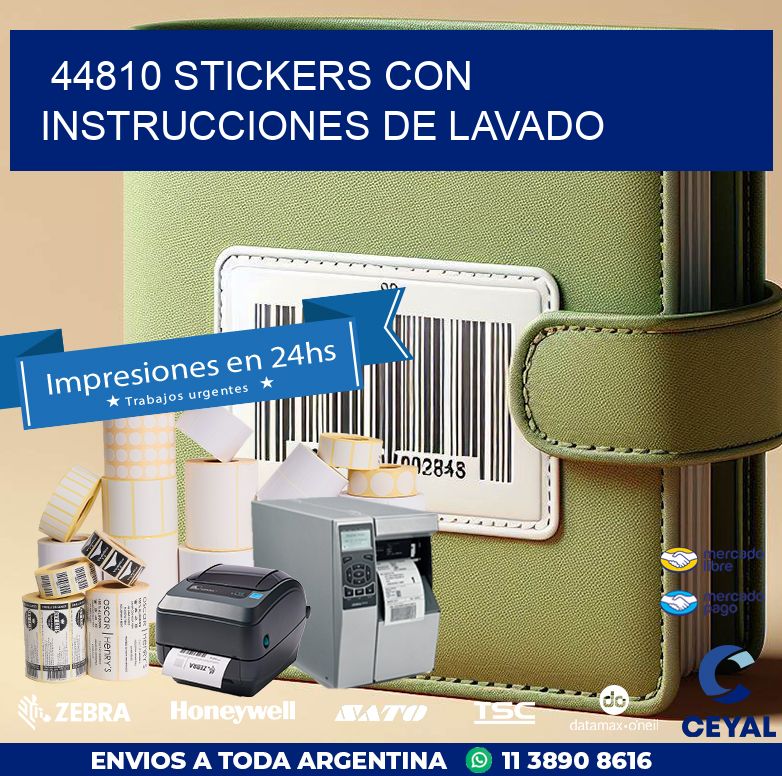 44810 STICKERS CON INSTRUCCIONES DE LAVADO