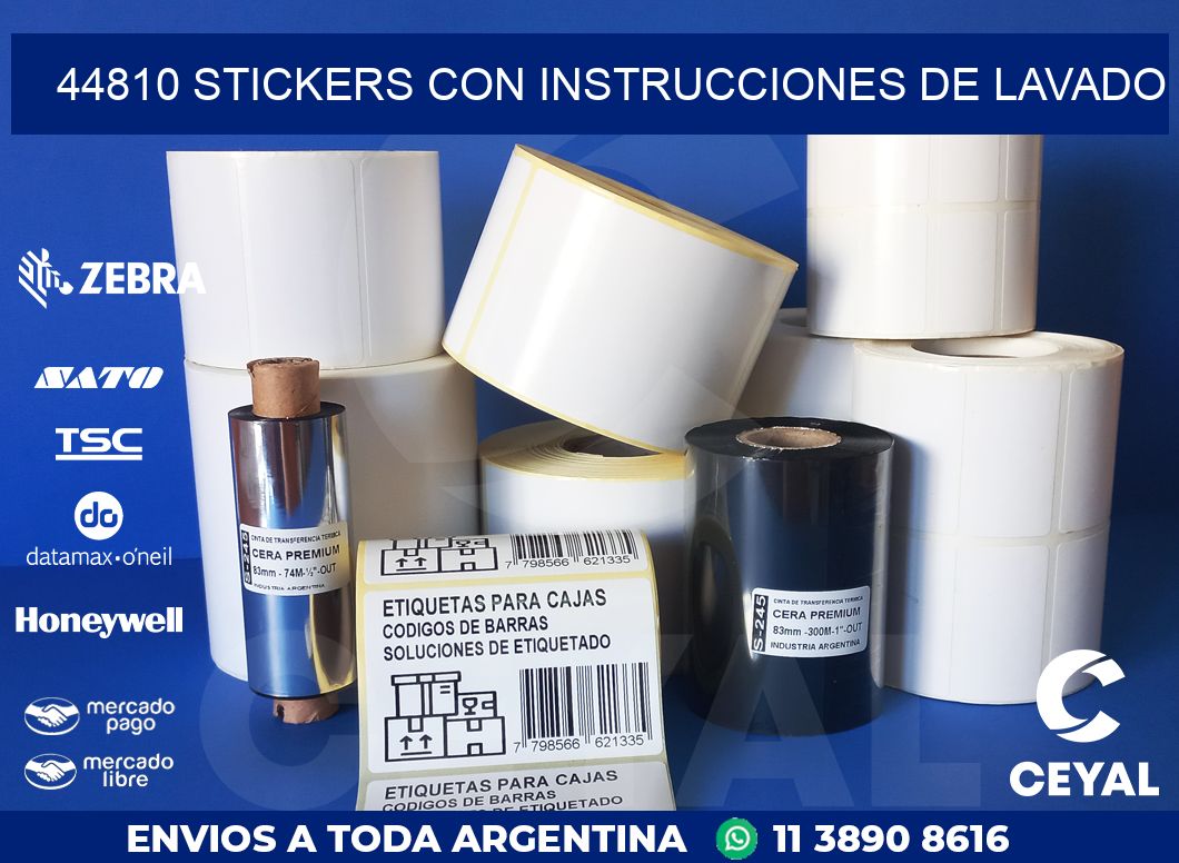 44810 STICKERS CON INSTRUCCIONES DE LAVADO