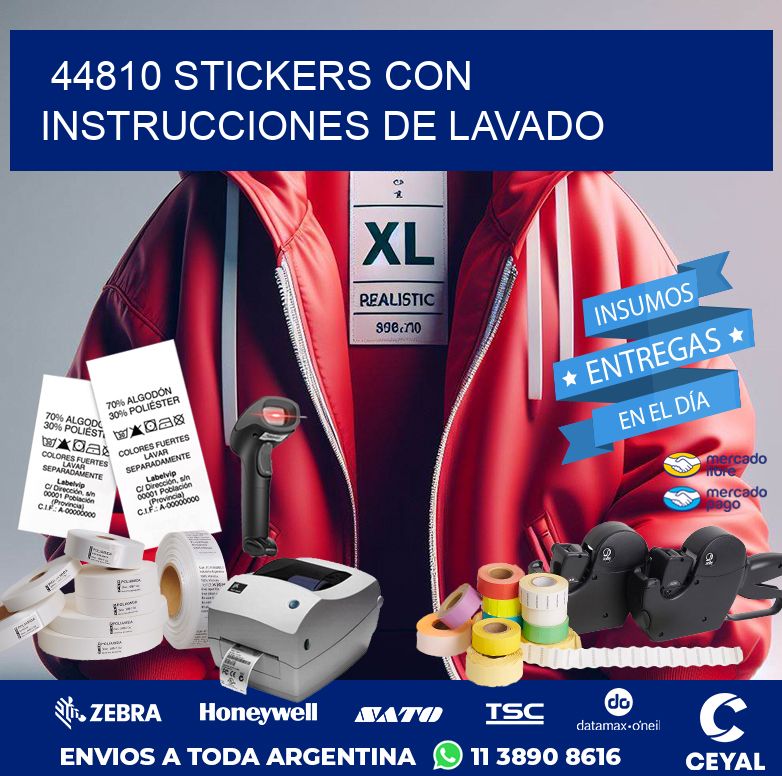 44810 STICKERS CON INSTRUCCIONES DE LAVADO