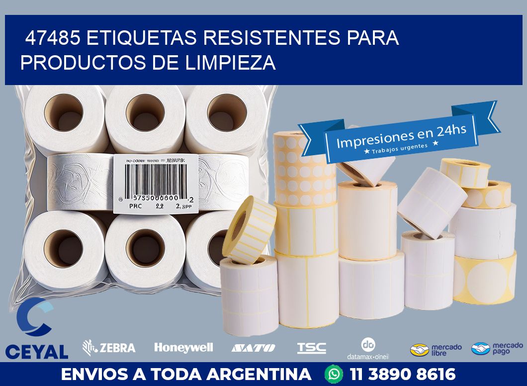 47485 ETIQUETAS RESISTENTES PARA PRODUCTOS DE LIMPIEZA