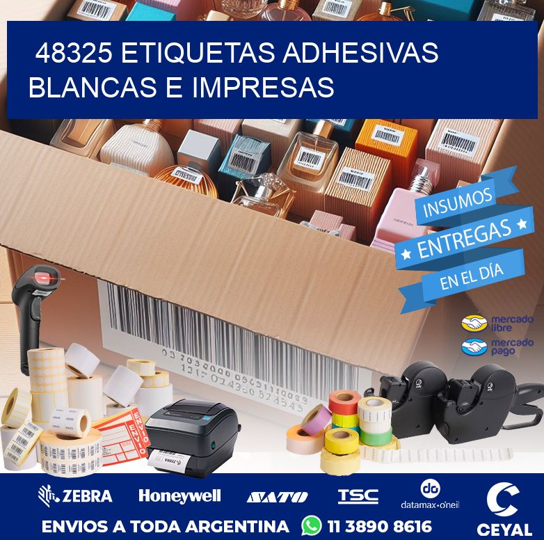 48325 ETIQUETAS ADHESIVAS BLANCAS E IMPRESAS