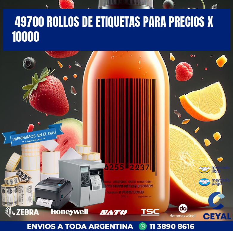 49700 ROLLOS DE ETIQUETAS PARA PRECIOS X 10000