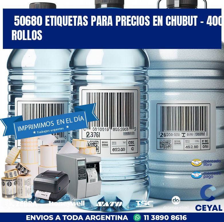 50680 ETIQUETAS PARA PRECIOS EN CHUBUT - 400 ROLLOS