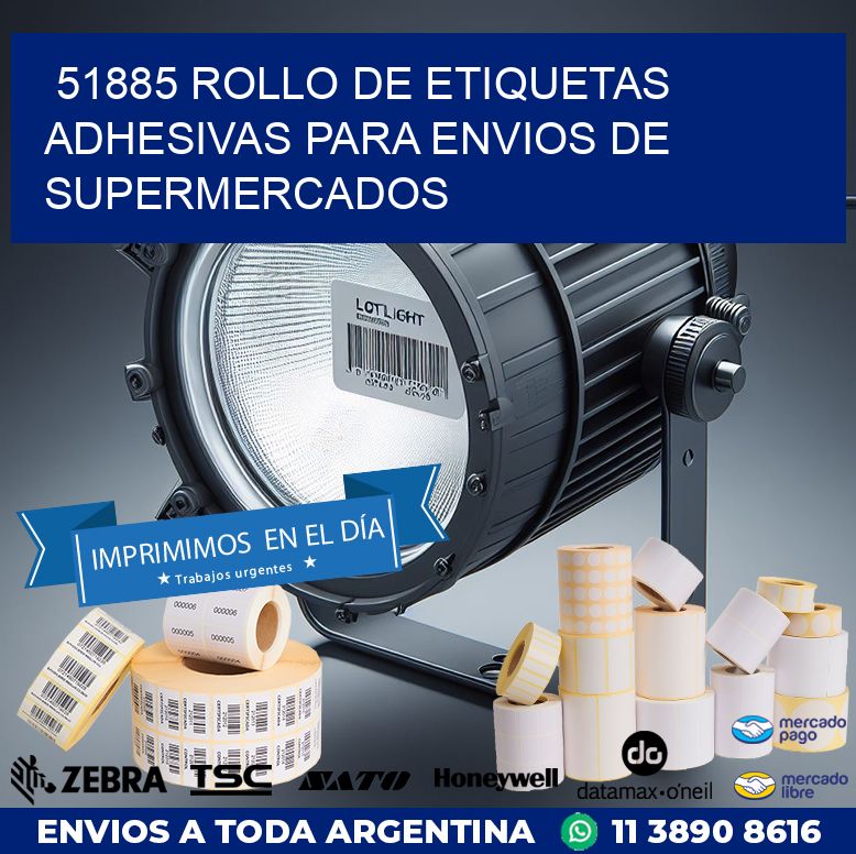 51885 ROLLO DE ETIQUETAS ADHESIVAS PARA ENVIOS DE SUPERMERCADOS