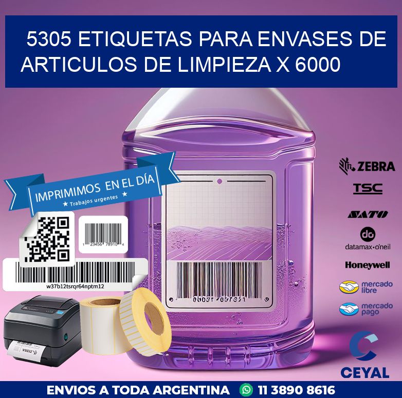 5305 ETIQUETAS PARA ENVASES DE ARTICULOS DE LIMPIEZA X 6000
