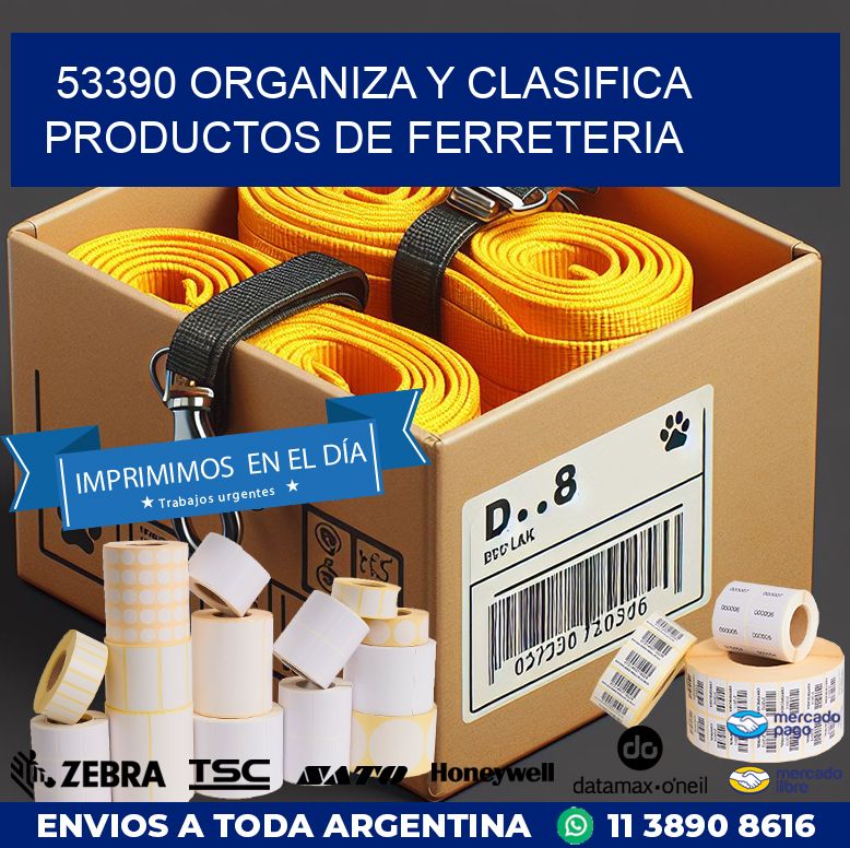 53390 ORGANIZA Y CLASIFICA PRODUCTOS DE FERRETERIA