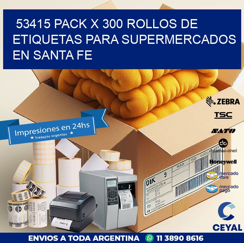53415 PACK X 300 ROLLOS DE ETIQUETAS PARA SUPERMERCADOS EN SANTA FE