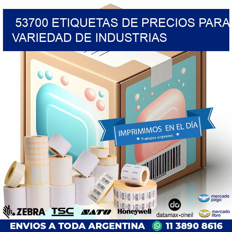 53700 ETIQUETAS DE PRECIOS PARA VARIEDAD DE INDUSTRIAS