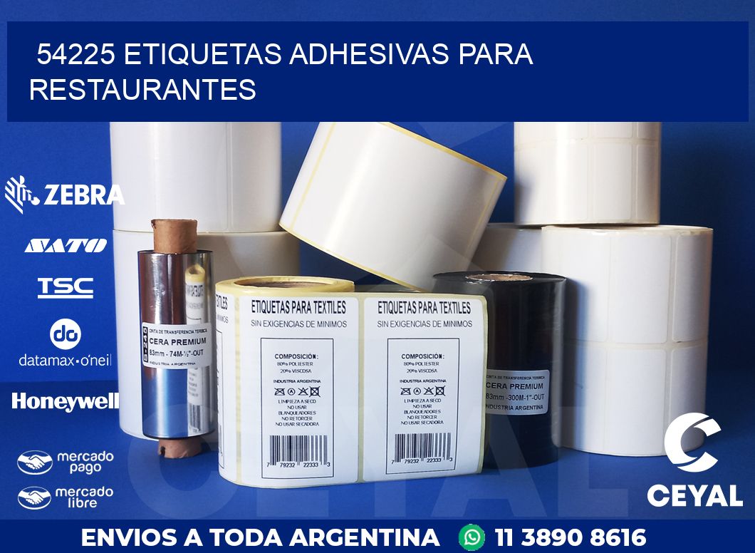 54225 ETIQUETAS ADHESIVAS PARA RESTAURANTES