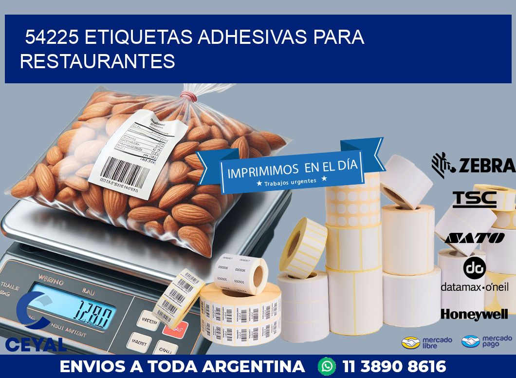 54225 ETIQUETAS ADHESIVAS PARA RESTAURANTES