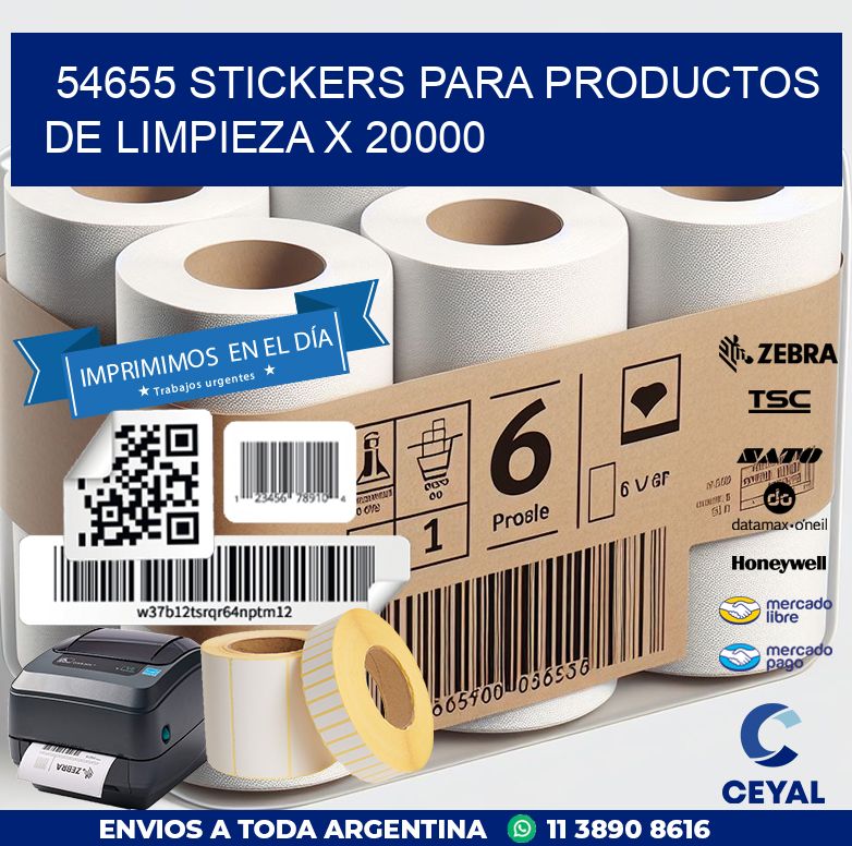 54655 STICKERS PARA PRODUCTOS DE LIMPIEZA X 20000
