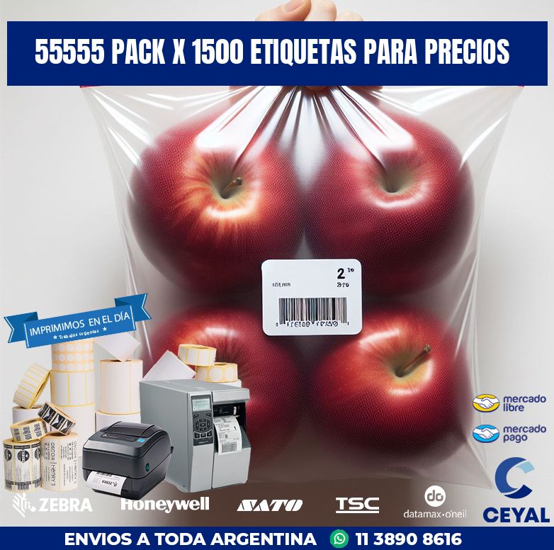 55555 PACK X 1500 ETIQUETAS PARA PRECIOS