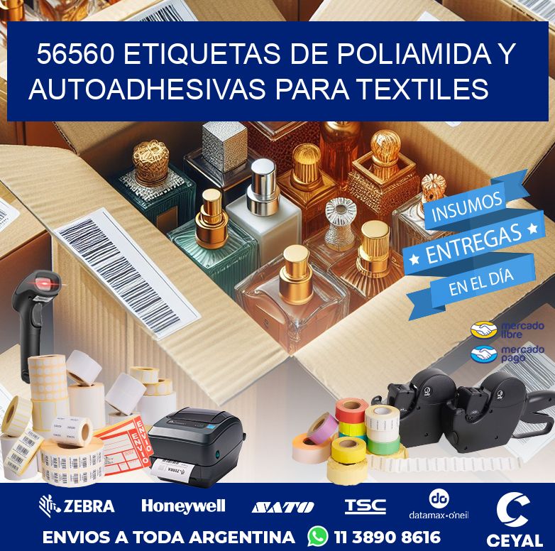 56560 ETIQUETAS DE POLIAMIDA Y AUTOADHESIVAS PARA TEXTILES