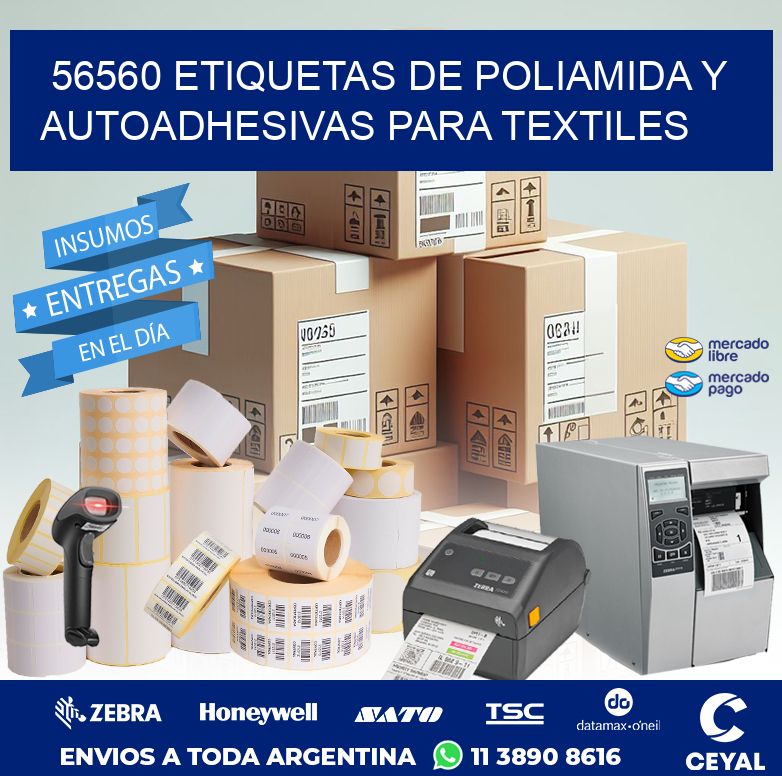 56560 ETIQUETAS DE POLIAMIDA Y AUTOADHESIVAS PARA TEXTILES
