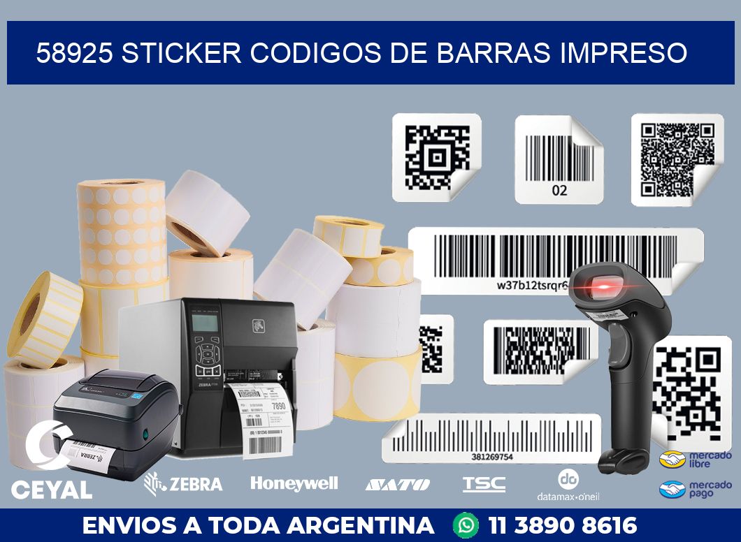 58925 STICKER CODIGOS DE BARRAS IMPRESO