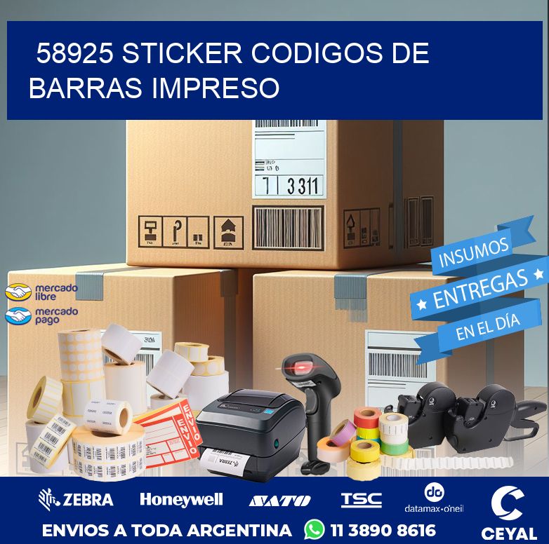58925 STICKER CODIGOS DE BARRAS IMPRESO