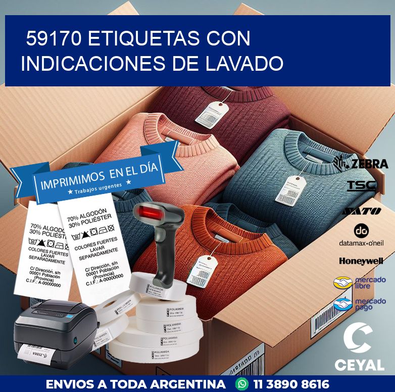 59170 ETIQUETAS CON INDICACIONES DE LAVADO