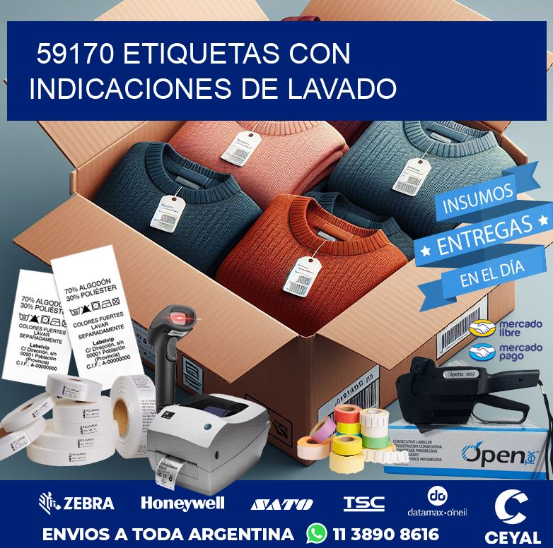 59170 ETIQUETAS CON INDICACIONES DE LAVADO