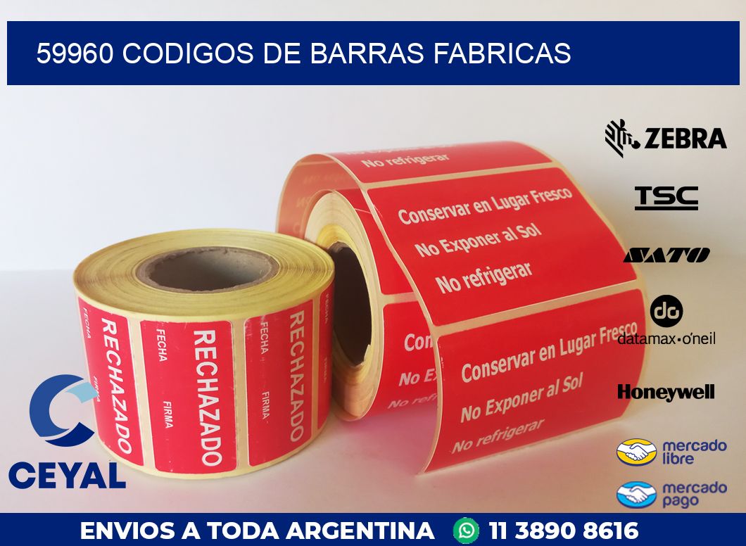 59960 CODIGOS DE BARRAS FABRICAS