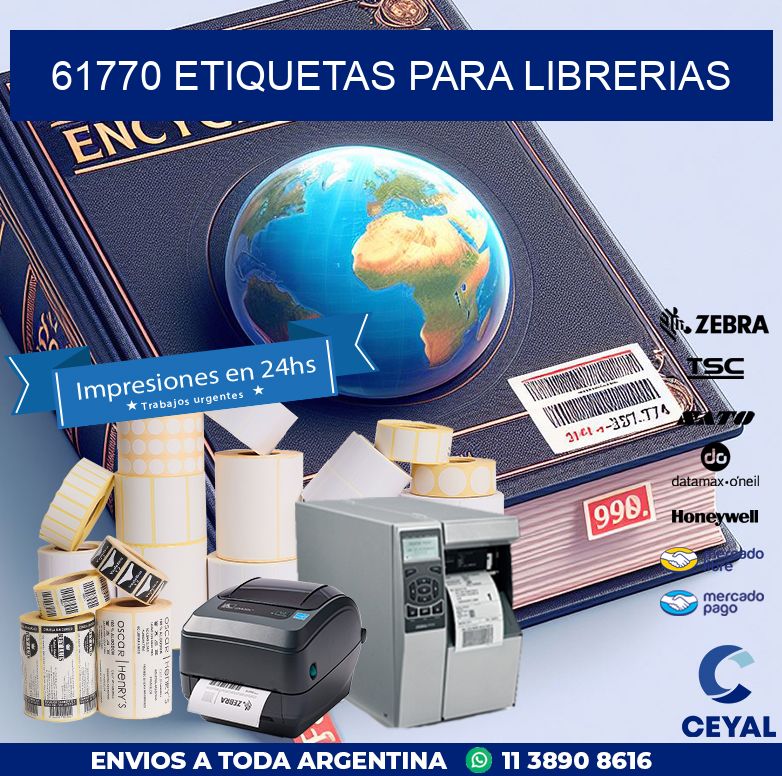 61770 ETIQUETAS PARA LIBRERIAS
