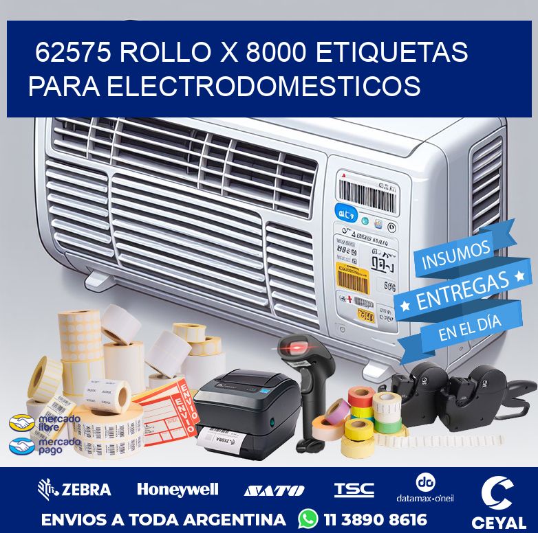 62575 ROLLO X 8000 ETIQUETAS PARA ELECTRODOMESTICOS
