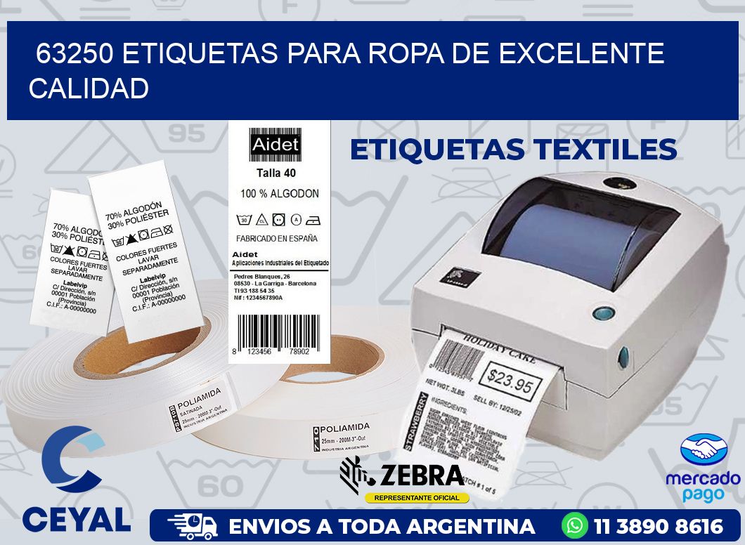 63250 ETIQUETAS PARA ROPA DE EXCELENTE CALIDAD