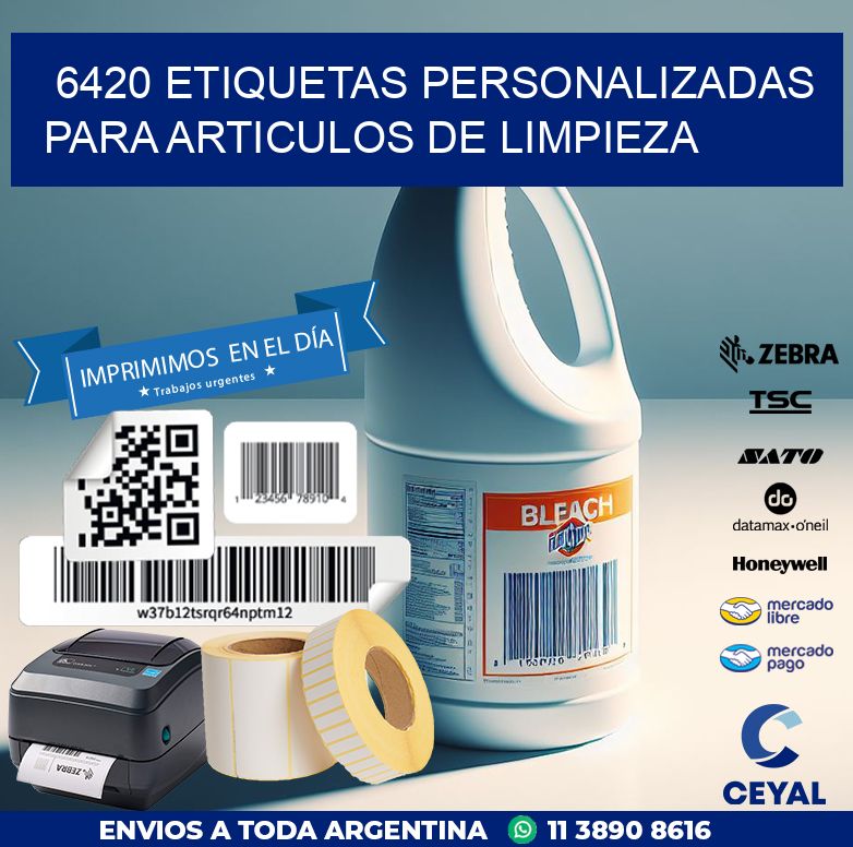 6420 ETIQUETAS PERSONALIZADAS PARA ARTICULOS DE LIMPIEZA