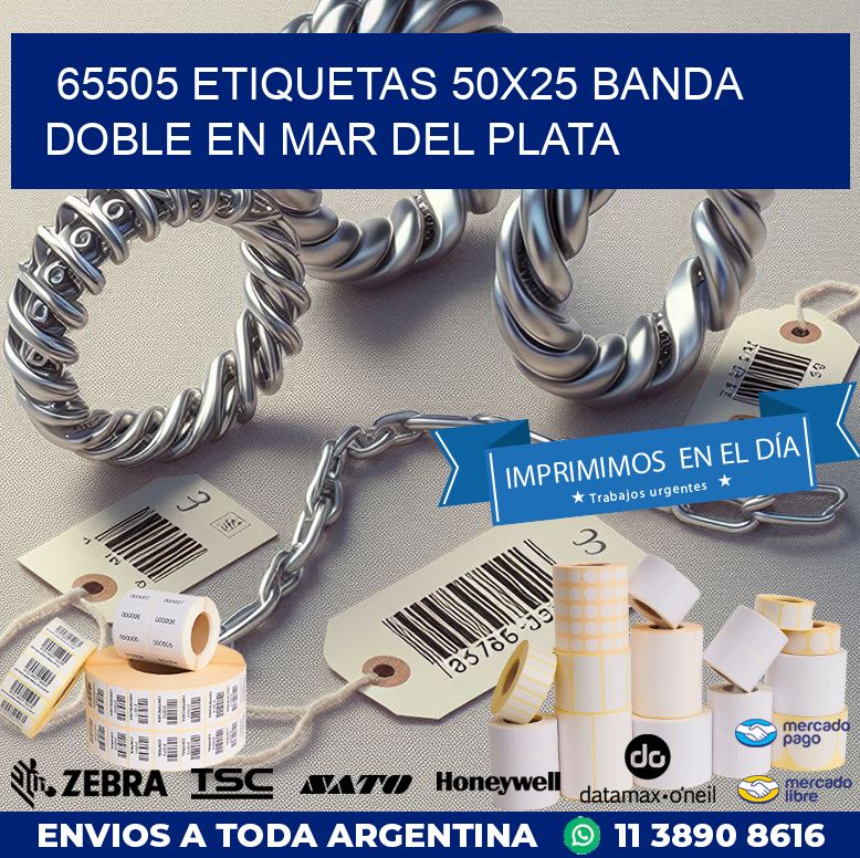 65505 ETIQUETAS 50X25 BANDA DOBLE EN MAR DEL PLATA