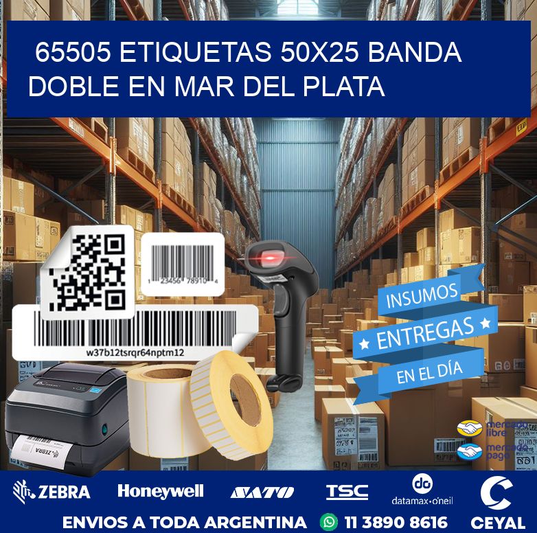 65505 ETIQUETAS 50X25 BANDA DOBLE EN MAR DEL PLATA