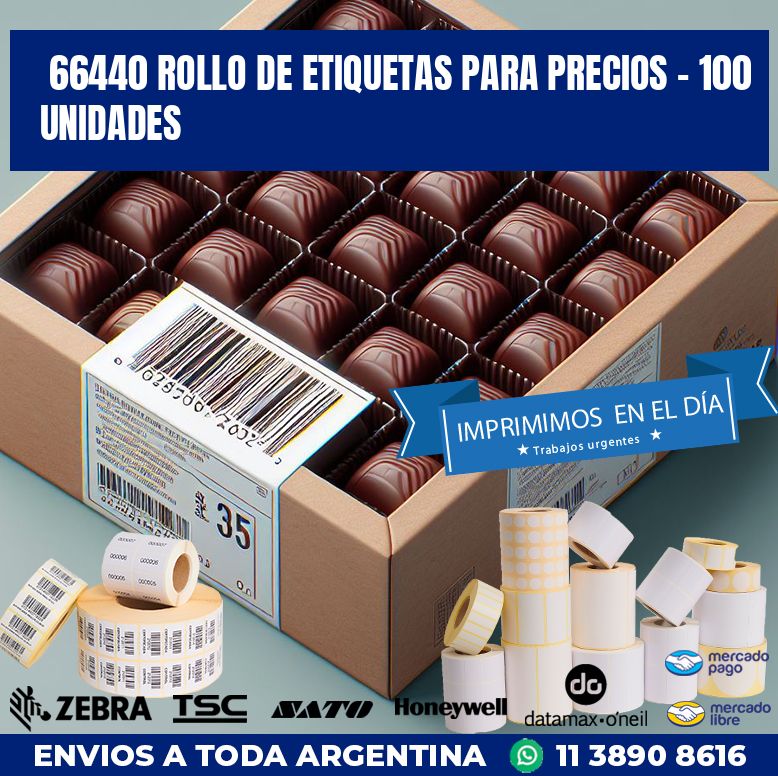 66440 ROLLO DE ETIQUETAS PARA PRECIOS - 100 UNIDADES