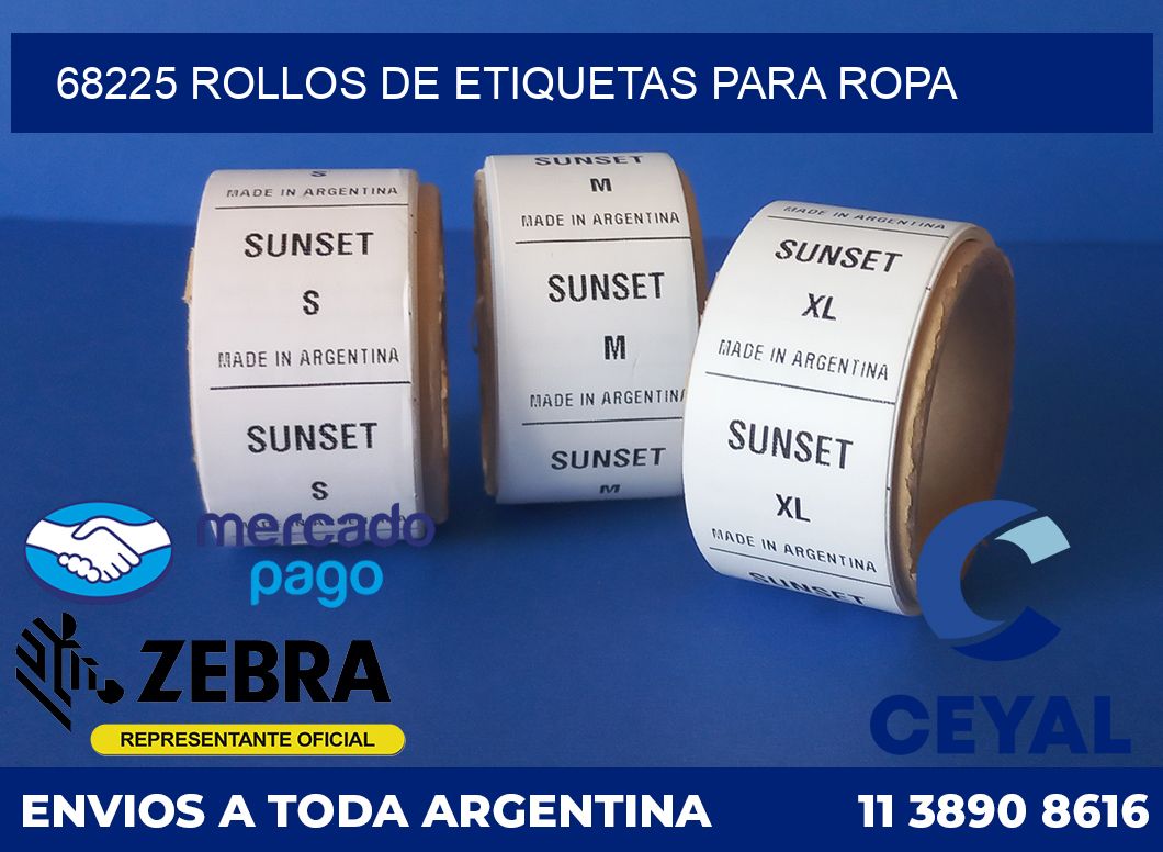 68225 ROLLOS DE ETIQUETAS PARA ROPA