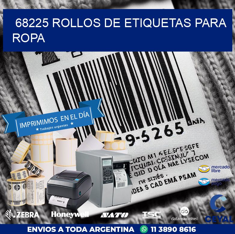 68225 ROLLOS DE ETIQUETAS PARA ROPA
