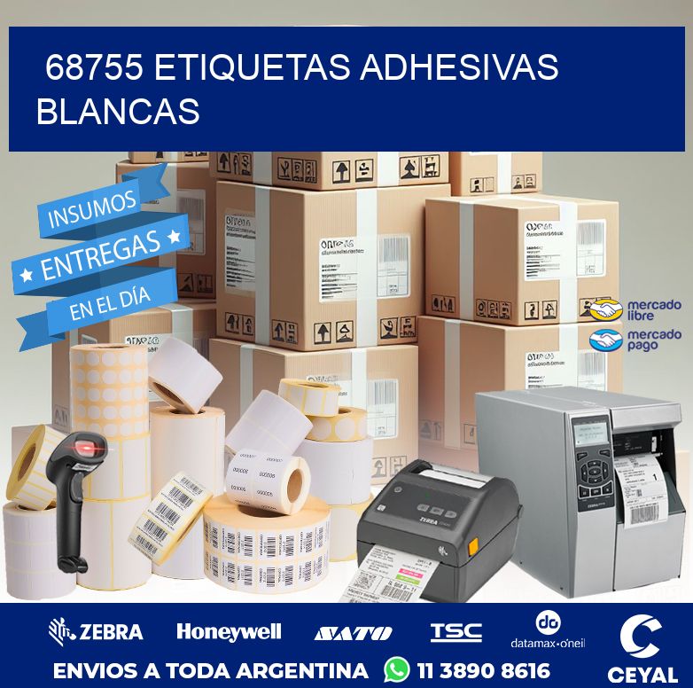 68755 ETIQUETAS ADHESIVAS BLANCAS