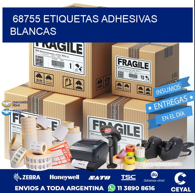 68755 ETIQUETAS ADHESIVAS BLANCAS