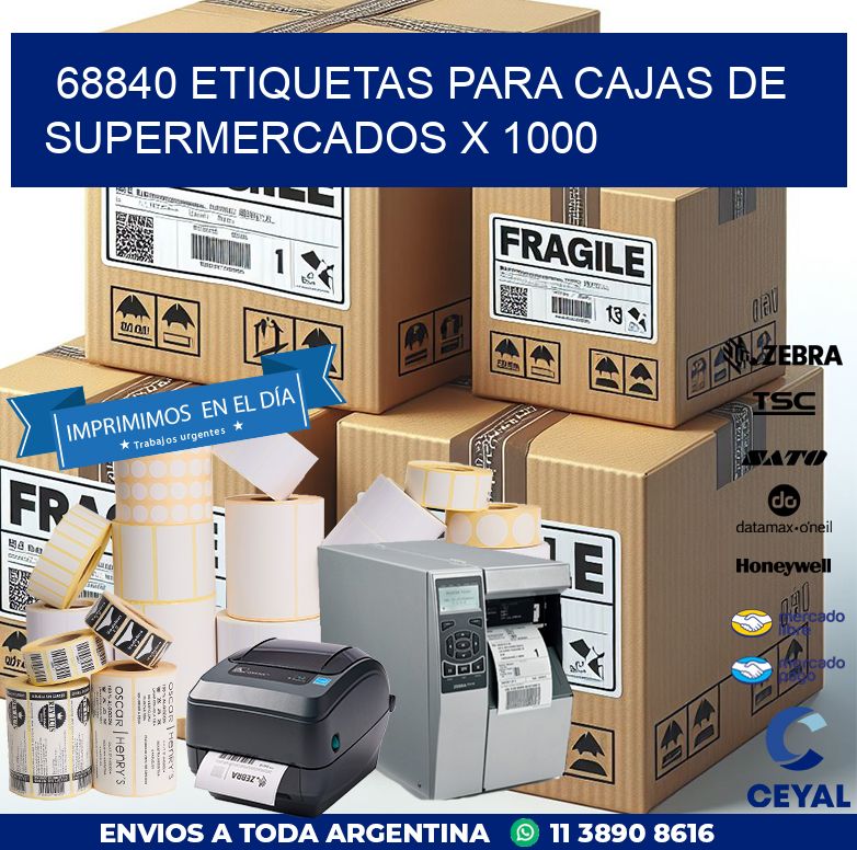 68840 ETIQUETAS PARA CAJAS DE SUPERMERCADOS X 1000