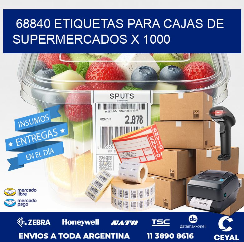 68840 ETIQUETAS PARA CAJAS DE SUPERMERCADOS X 1000