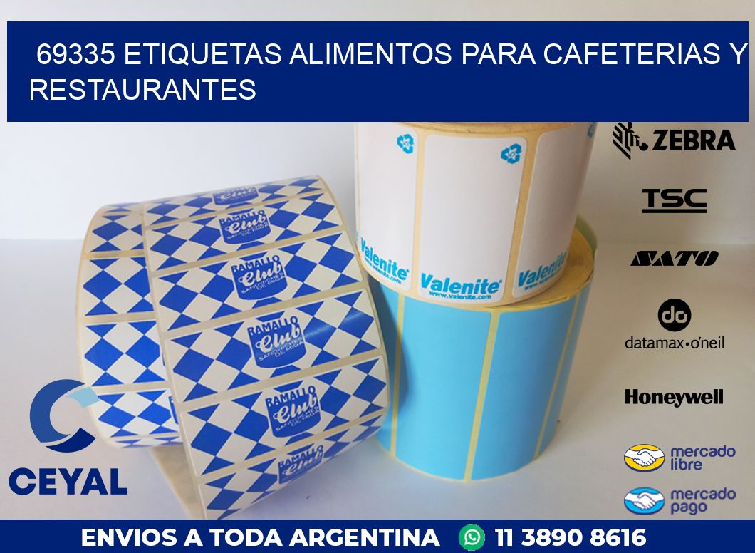69335 ETIQUETAS ALIMENTOS PARA CAFETERIAS Y RESTAURANTES