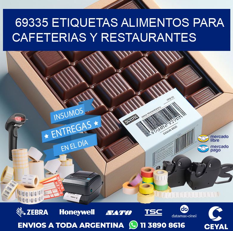 69335 ETIQUETAS ALIMENTOS PARA CAFETERIAS Y RESTAURANTES