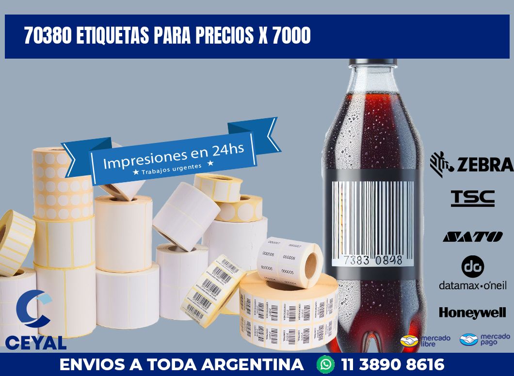 70380 ETIQUETAS PARA PRECIOS X 7000