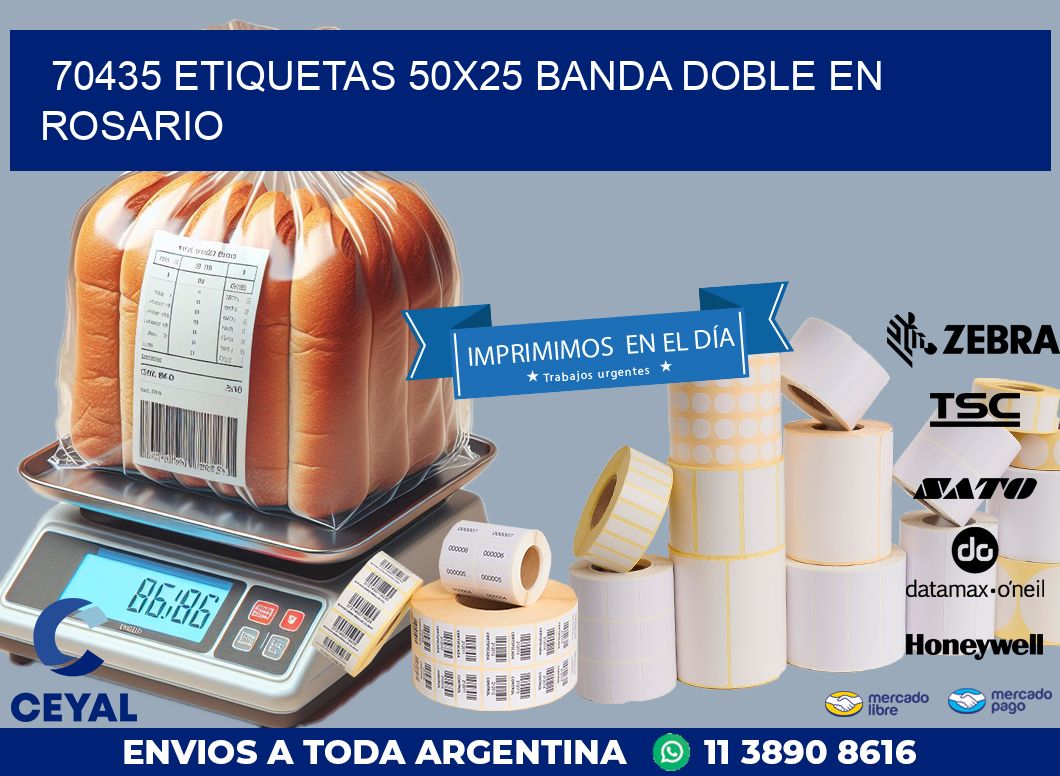70435 ETIQUETAS 50X25 BANDA DOBLE EN ROSARIO