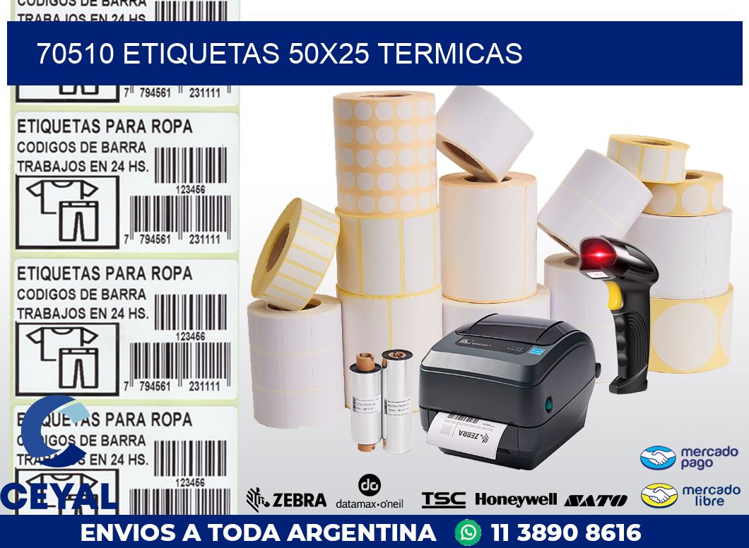 70510 ETIQUETAS 50X25 TERMICAS