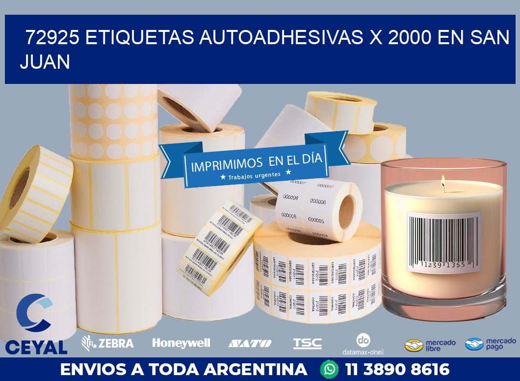 72925 ETIQUETAS AUTOADHESIVAS X 2000 EN SAN JUAN
