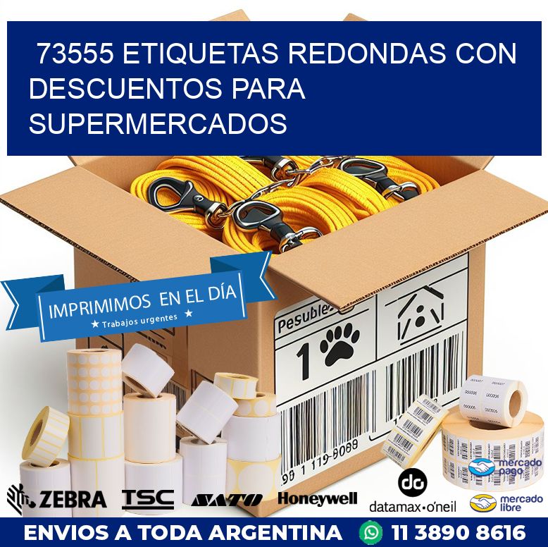 73555 ETIQUETAS REDONDAS CON DESCUENTOS PARA SUPERMERCADOS