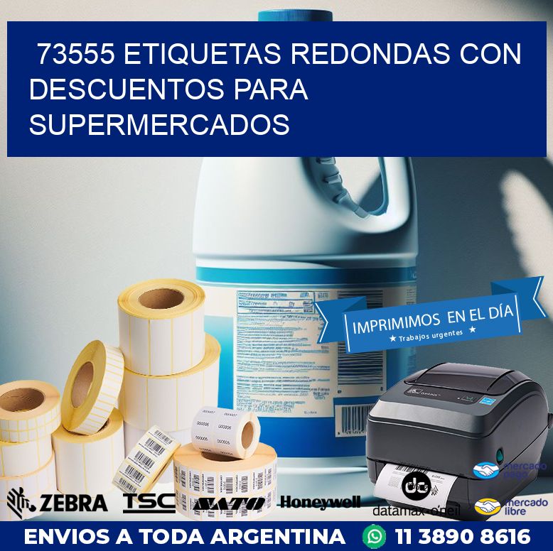 73555 ETIQUETAS REDONDAS CON DESCUENTOS PARA SUPERMERCADOS