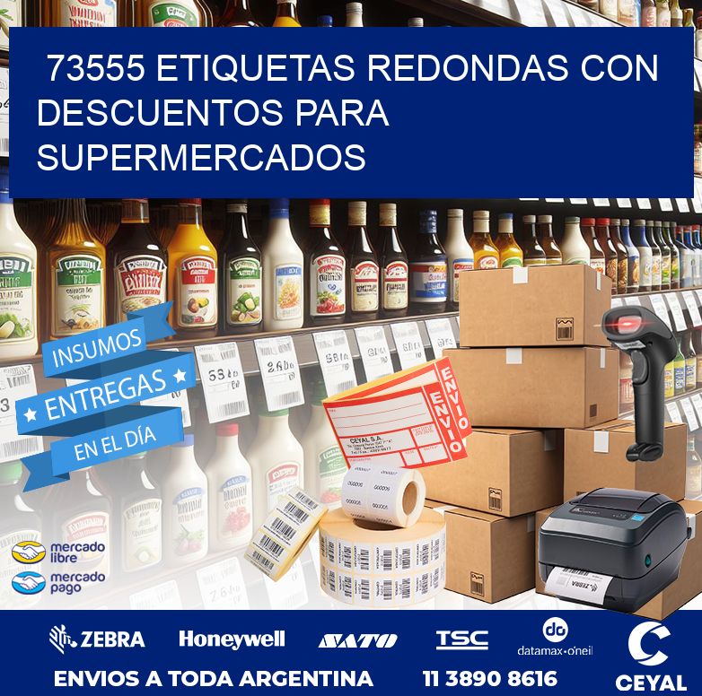 73555 ETIQUETAS REDONDAS CON DESCUENTOS PARA SUPERMERCADOS