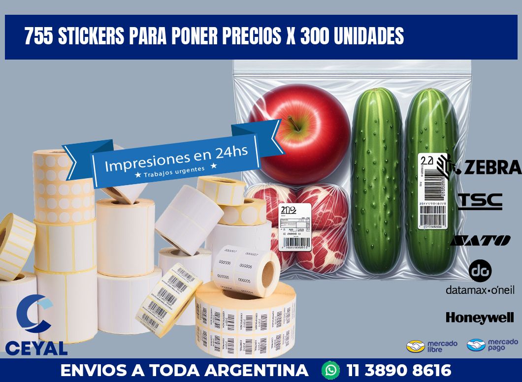 755 STICKERS PARA PONER PRECIOS X 300 UNIDADES