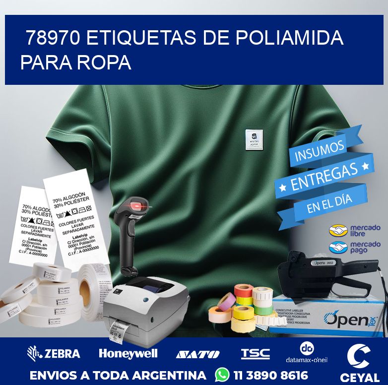 78970 ETIQUETAS DE POLIAMIDA PARA ROPA
