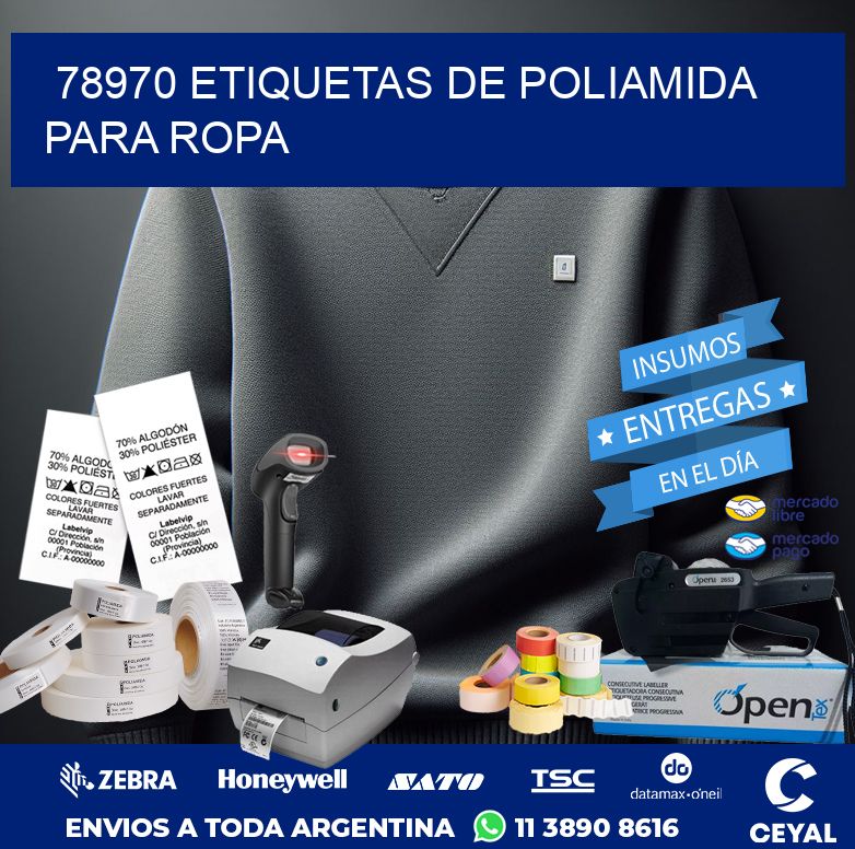 78970 ETIQUETAS DE POLIAMIDA PARA ROPA