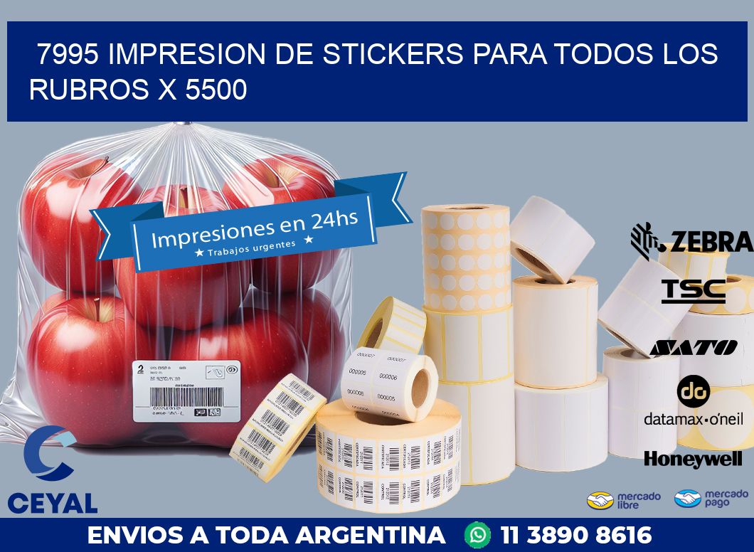 7995 IMPRESION DE STICKERS PARA TODOS LOS RUBROS X 5500