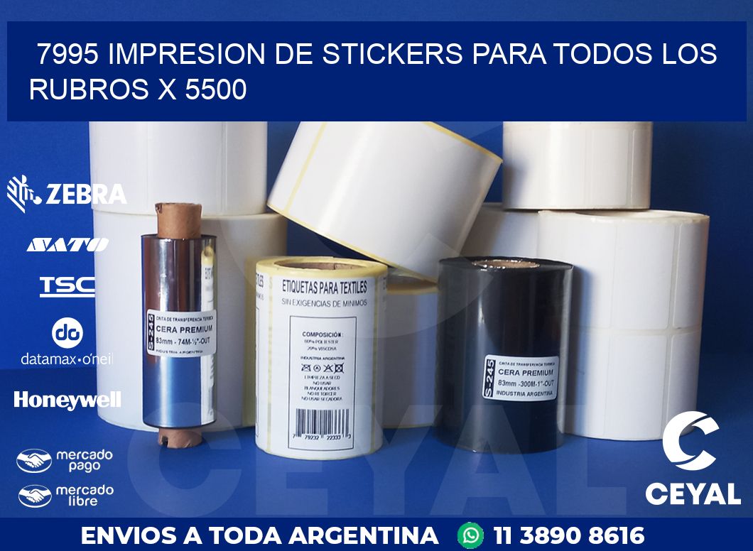 7995 IMPRESION DE STICKERS PARA TODOS LOS RUBROS X 5500